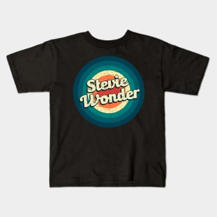 Graphic Wonder Name Retro Vintage Circle Kids T-Shirt